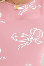 Pink Mesh Long Sleeve Top with White Bow Pattern for Women Woman T Shirts