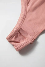 Pink Neck Long Sleeve Top and Blue Jeans Set for Women Woman Bodysuits