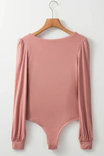 Pink Neck Long Sleeve Top and Blue Jeans Set for Women Woman Bodysuits