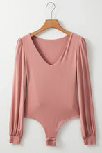 Pink Neck Long Sleeve Top and Blue Jeans Set for Women Woman Bodysuits
