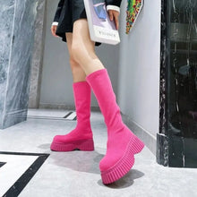 Pink Platform Knee High Boots for Women Pink Woman Boots