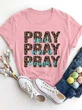 Pink Pray On It Short Sleeve T Shirt for Women Blush Pink Woman T Shirts