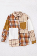 Plaid Button Up Long Sleeve Shacket Woman Outerwear