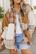 Plaid Button Up Long Sleeve Shacket Woman Outerwear