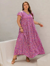 Plus Size Pink Floral Print Maxi Dress Maxi Dresses