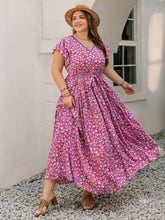 Plus Size Pink Floral Print Maxi Dress Maxi Dresses