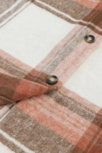 Pocketed Plaid Collared Neck Shacket Woman Outerwear