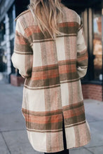Pocketed Plaid Collared Neck Shacket Woman Outerwear