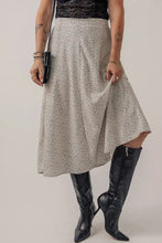 Polka Dot Midi Skirt with Black Leather Boots Woman Skirts