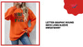 Letter Graphic Round Neck Long Sleeve Sweatshirt video preview