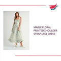MABLE Floral Printed Shoulder Strap Midi Dress video preview