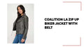 Coalition LA Zip Up Biker Jacket with Belt video preview