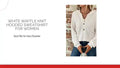 White Waffle Knit Hooded Sweatshirt for Women video preview