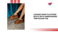 Leopard Print Platform Boots with Embroidered Trim Round Toe video preview