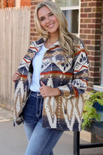 Printed Button Down Collared Jacket Woman Outerwear