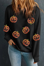 Pumpkin Dropped Shoulder Sweatshirt Black Woman Sweatshirts