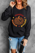 Pumpkin Graphic Long Sleeve Sweatshirt Black Woman Sweatshirts