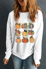 Pumpkin Graphic Long Sleeve Sweatshirt Woman Sweatshirts