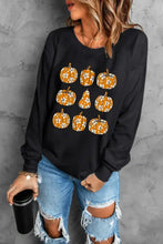 Pumpkin Round Neck Long Sleeve Sweatshirt Woman Sweatshirts