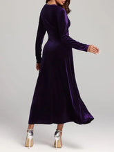 Purple Velvet Long Sleeve Maxi Dress Maxi Dresses