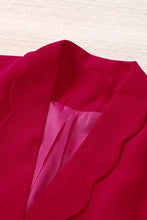 Red Double-Breasted Blazer with Long Sleeve Length and Shawl Collar Woman Outerwear