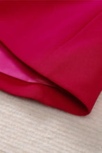 Red Double-Breasted Blazer with Long Sleeve Length and Shawl Collar Woman Outerwear