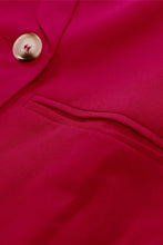 Red Double-Breasted Blazer with Long Sleeve Length and Shawl Collar Woman Outerwear