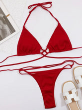 Red String Bikini Set High Cut with Removable Padding Swimwear