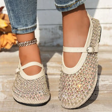 Rhinestone Mesh Mary Jane Flats for Women Stylish Loafers Woman Loafers