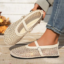Rhinestone Mesh Mary Jane Flats for Women Stylish Loafers Woman Loafers