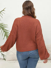 Rust Cable Knit Pullover Sweater with Long Sleeve Length Sweater Pullovers