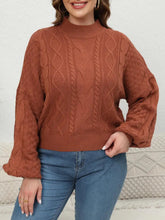 Rust Cable Knit Pullover Sweater with Long Sleeve Length Sweater Pullovers