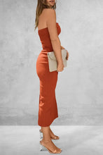 Rust Ribbed Sleeveless Midi Dress Maxi Dresses