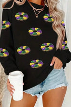Sequin Round Neck Long Sleeve Sweatshirt Woman Sweatshirts