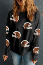 Sequin Round Neck Long Sleeve Sweatshirt Woman Sweatshirts