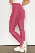 Shiny High Waisted Pink Maroon Leggings for Women Woman Leggings