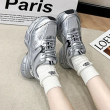 Silver Athletic Sneakers with Furry Lining for Women Woman Athletic Shoes