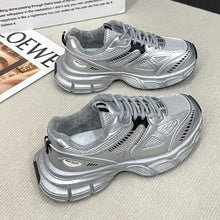 Silver Athletic Sneakers with Furry Lining for Women Woman Athletic Shoes