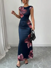 Sleeveless Floral Print Maxi Dress for Women Casual Dresses