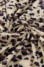 Slit Leopard Round Neck Long Sleeve Sweatshirt Woman Sweatshirts