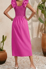 Smocked and Ruffled Dresses and Jumpsuit in Pink Purple and Magenta Maxi Dresses