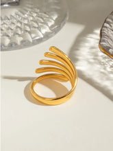 Stainless Steel Gold Plated Multi Band Statement Ring Fashion Jewelry
