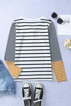 Striped Buttoned Long Sleeve Top Woman T Shirts