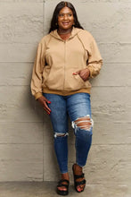 Tan Hooded Zip Up Sweatshirt with Denim Shorts for Women Woman Outerwear