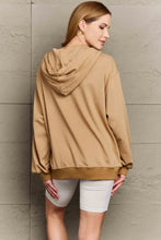 Tan Hooded Zip Up Sweatshirt with Denim Shorts for Women Woman Outerwear