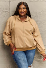 Tan Hooded Zip Up Sweatshirt with Denim Shorts for Women Woman Outerwear