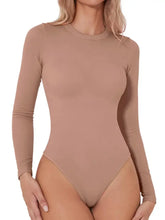 Tan Long Sleeve Bodysuit for Women Woman Bodysuits