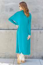 Teal Long Sleeve Cardigan for Women with Pockets Stretchy Rayon Blend Woman Outerwear