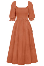 Terracotta Midi Wrap Dress with Cutout in Rayon Casual Dresses