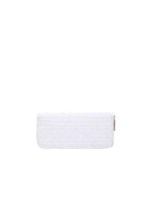 Textured PU Leather Wallet in White Black or Pink Woven Pattern Wallets